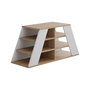 Hanah Home Pyramid Shoe Bench - Roble y Blanco